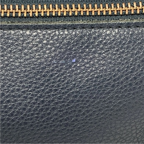 The Sak Navy Blue Leather Crossbody Bag Purse Handbag Zipper Pockets Lined inner - Picture 12 of 16